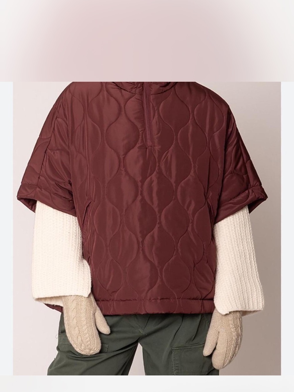 Anthropologie Do Everything in Love Quilted Puffer Poncho.
